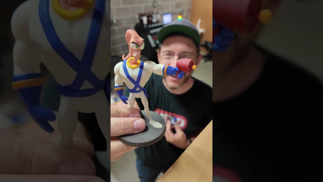 3D Printed EARTHWORM JIM @PCBWay @MimakiUSACorp #3dprinting