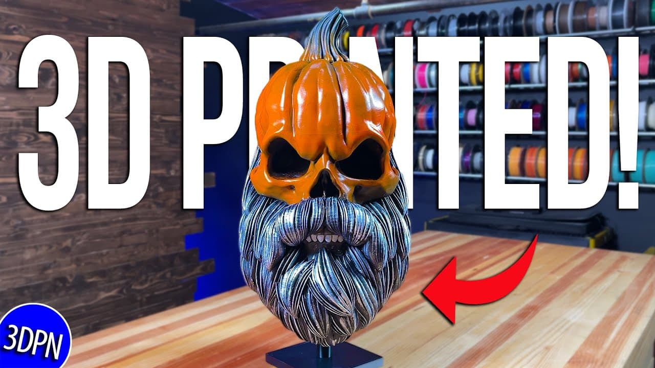 MASSIVE 3D Printed Pumpkin Skull WITH A BEARD!